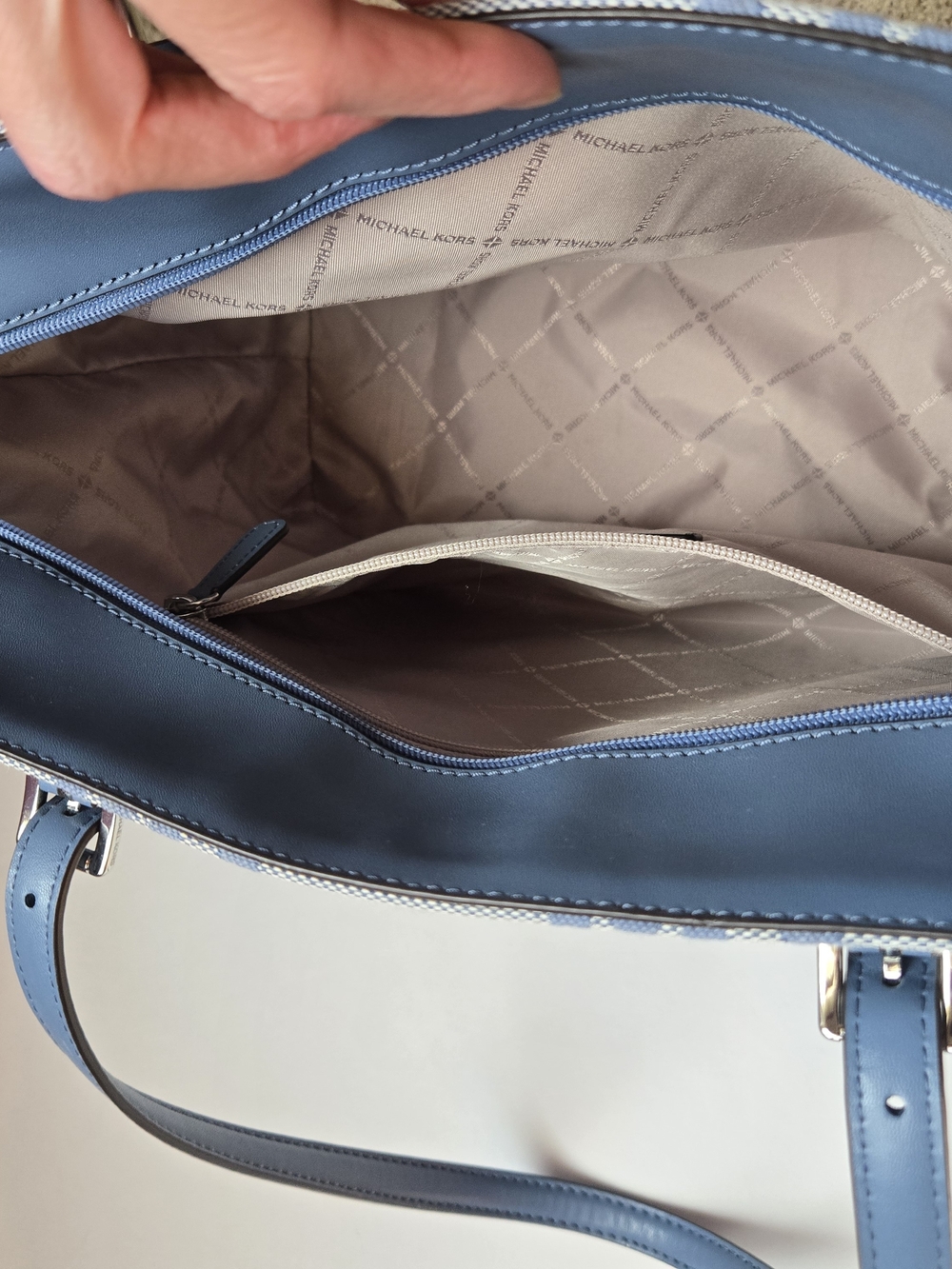 Michael Kors Blue  Canvas Tote - Picture 7 of 13